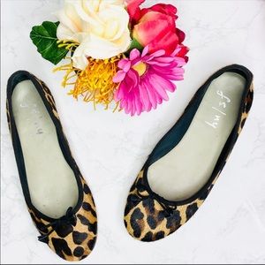 FS/NY Cheetah Leopard Ballet Flats Calf Hair EUC